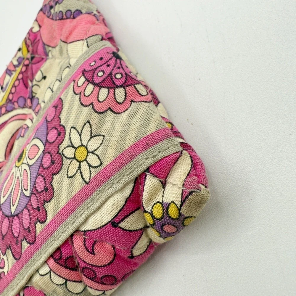 Vera Bradley Coin‎ Purse Wallet Quilted Pink Purple Floral Zip Small Womens